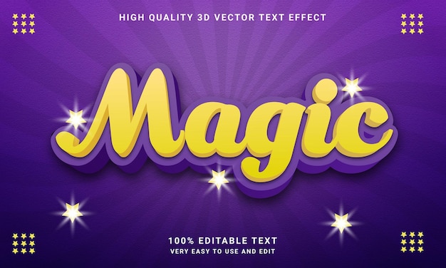 Efecto de texto editable mágico