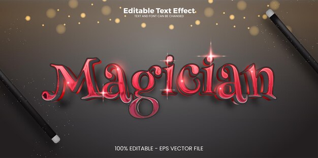 Efecto de texto editable de mago en estilo de tendencia moderna