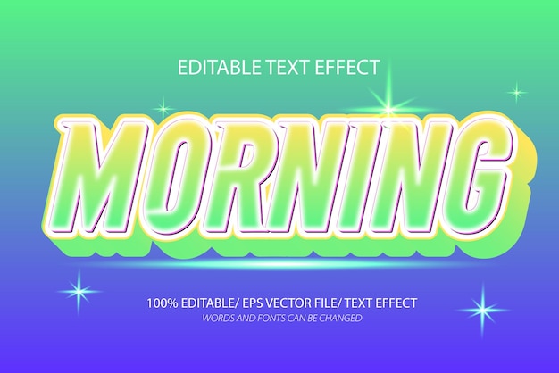 Efecto de texto editable por la mañana y estilo de texto editado