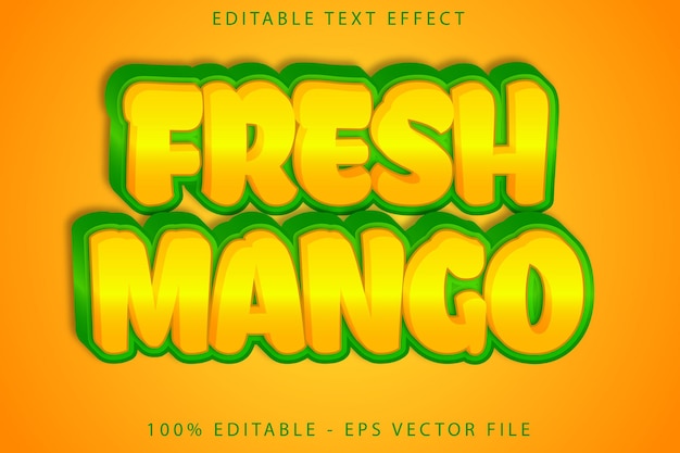 Efecto De Texto Editable De Mango Fresco Estilo Moderno