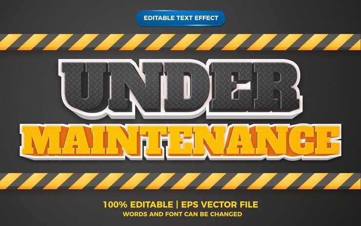 Vector efecto de texto editable: en mantenimiento estilo de plantilla 3d