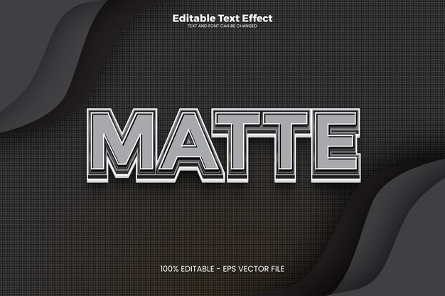 Efecto de texto editable mate en estilo de tendencia moderna