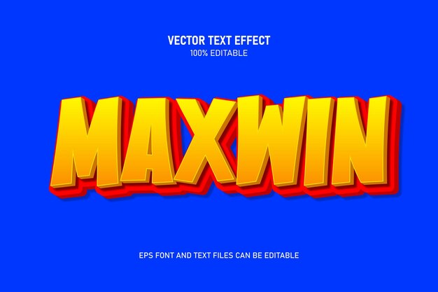 Vector efecto de texto editable de maxwin estilo de tendencia moderno