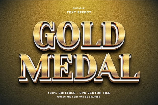 Efecto de texto editable Medalla de Oro