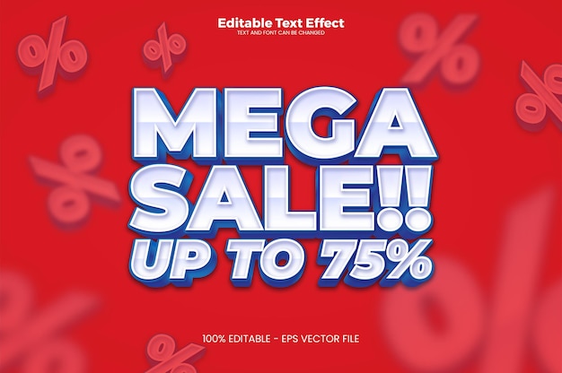 Efecto de texto editable de mega venta en estilo de tendencia moderna