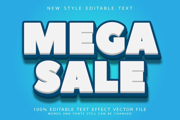 Efecto de texto editable de mega venta en relieve estilo moderno