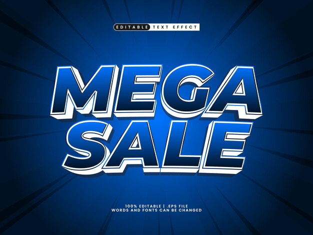 Efecto de texto editable de mega venta