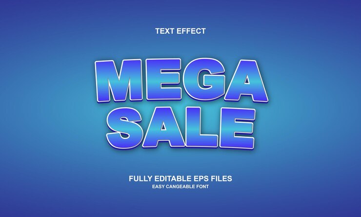 Vector efecto de texto editable de mega venta