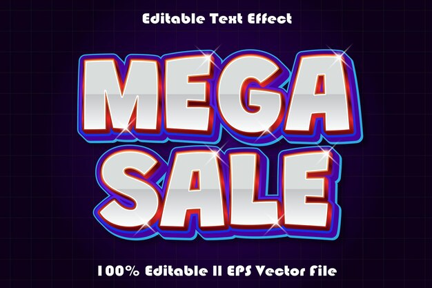 Efecto de texto editable de mega venta