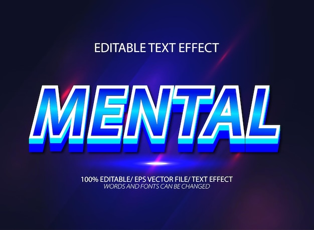 Efecto de texto editable mental y estilo de texto editable