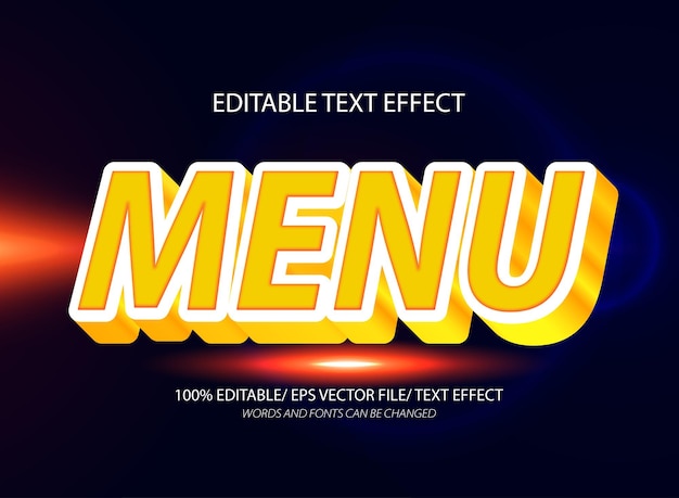 Efecto de texto editable en el menú y estilo de texto editable