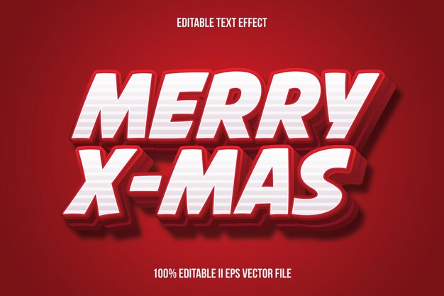 Efecto de texto editable de Merry X Mas Estilo de gradiente en relieve 3D