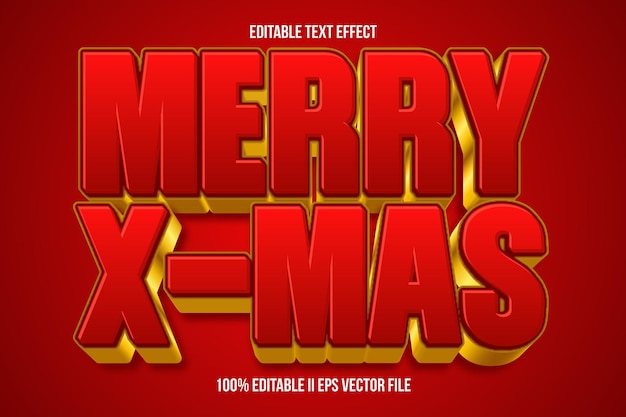 Efecto de texto editable de Merry X Mas Estilo de gradiente en relieve 3D