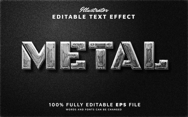 Efecto de texto editable de metal 3d