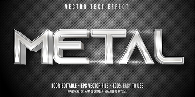 Vector efecto de texto editable de metal