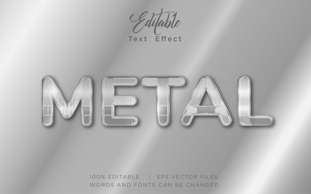 efecto de texto editable de metal
