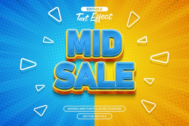 Efecto de texto editable a mitad de venta
