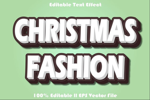 Efecto de texto editable de moda navideña