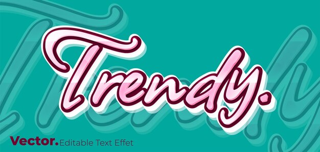 Vector efecto de texto editable de moda