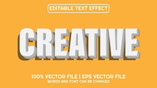 Efecto de texto editable moderno 3d creativo y estilo de fuente minimalista