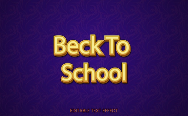 El efecto de texto editable moderno se ajusta al estilo de tipografía de la escuela