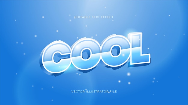 Efecto de texto editable moderno azul congelado fresco vibrante color moderno brillante Efecto de estilo de texto Fuentes editables archivos vectoriales