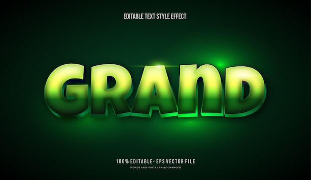 Efecto de texto editable moderno color verde Efecto de estilo de texto Fuentes editables archivo vectorial