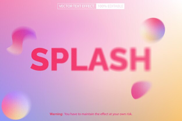 Vector efecto de texto editable moderno estilo splash