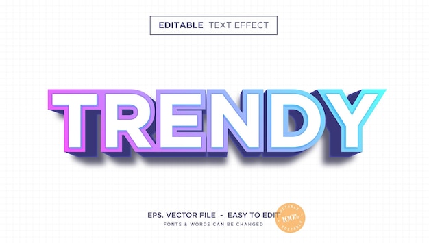 Efecto de texto editable moderno y moderno
