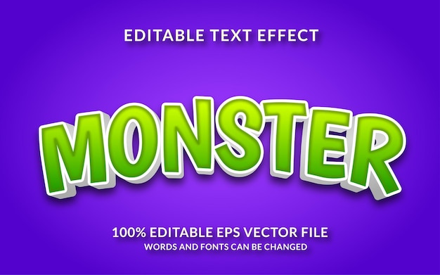 Efecto de texto editable de Monster