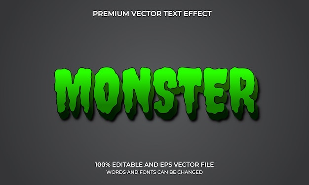 Vector efecto de texto editable monstruo