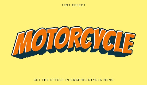 Efecto de texto editable de motocicleta en estilo retro.