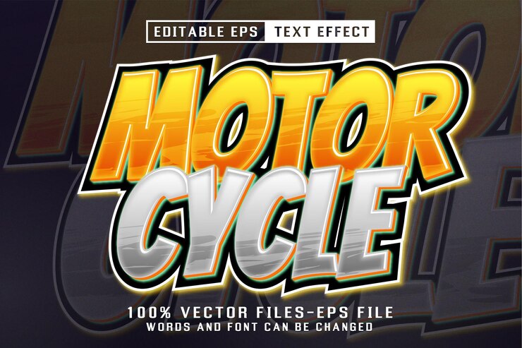Vector efecto de texto editable para motocicletas