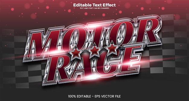 Efecto de texto editable Motor Race en estilo de tendencia moderna
