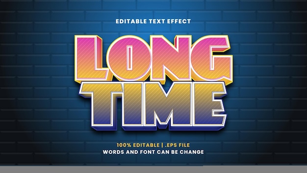Efecto de texto editable durante mucho tiempo en estilo moderno 3d