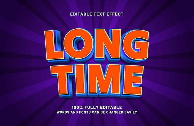 efecto de texto editable durante mucho tiempo en un estilo de texto moderno y simple