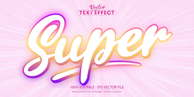 Efecto de texto editable multicolor, estilo de fuente de dibujos animados coloridos dulces