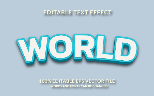Efecto de texto editable mundial