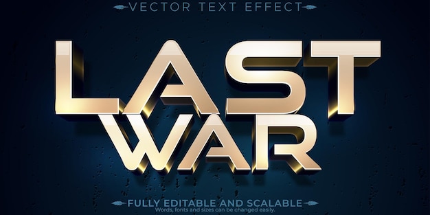 Efecto de texto editable del mundo estilo de texto de guerra y conflicto editable