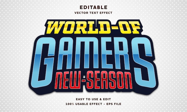 Efecto de texto editable del mundo de los jugadores.