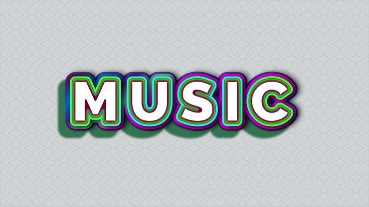 Vector efecto de texto editable para música en 3d