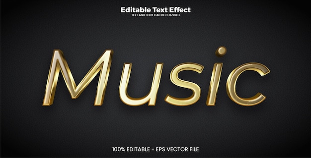 Efecto de texto editable de música en estilo de tendencia moderna.