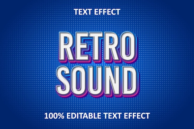 Vector efecto texto editable música retro fantasía azul rosa