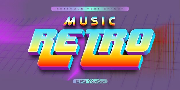Efecto de texto editable música retro.