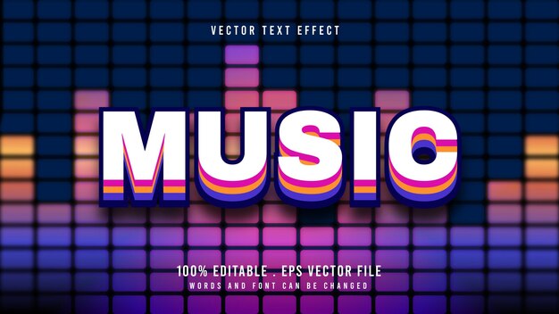 Vector efecto de texto editable para música