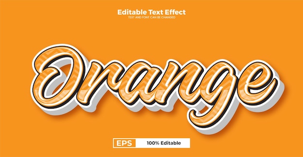 Efecto de texto editable naranja en estilo de tendencia moderna.