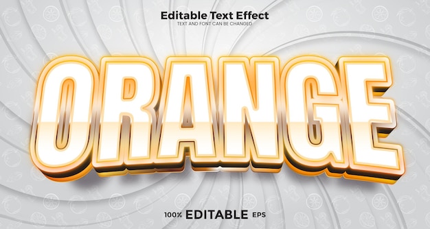 Efecto de texto editable naranja en el estilo de la tendencia moderna
