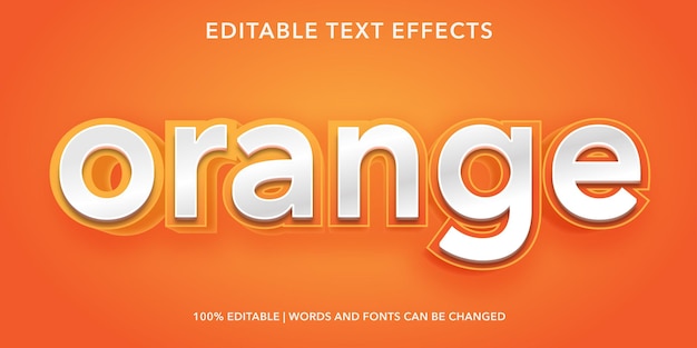 Efecto de texto editable naranja