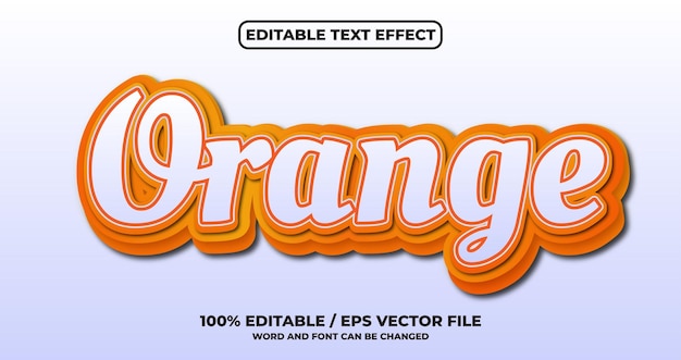 Efecto de texto editable naranja