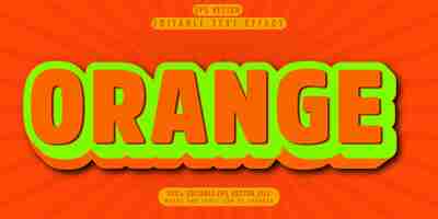 Vector efecto de texto editable naranja